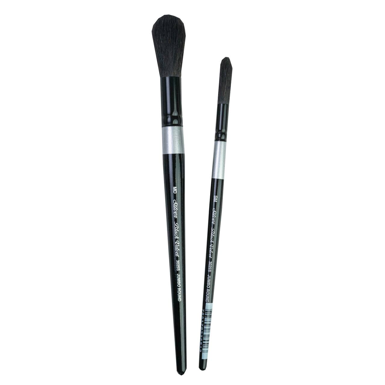 Silver Brush Limited Black Velvet® Jumbo Round Brushes Set